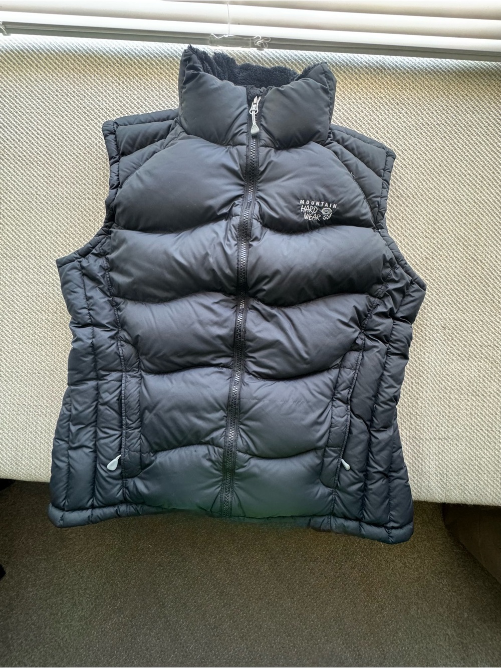 Mountain Hardwear Black Puffer Vest with High Collar